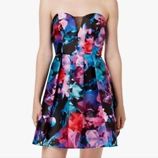 B.Darlin Floral Straples Floral Strapless Sweetheart Short Party Prom Dress Sz 2