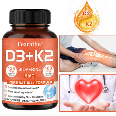 Vitamin D3 5000 IU Vitamin K2 (Menaquinone-7) 100 Mcg, Vitamin D and K Capsules