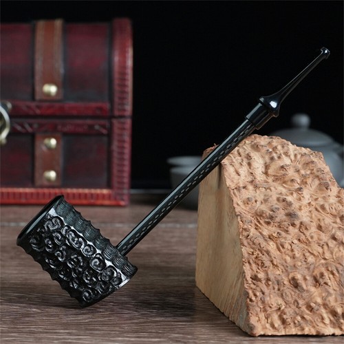 Pipa da marinaio retrò intagliata a mano stelo dritto rovaio tubo di legno tubo - Imagen 6 de 6