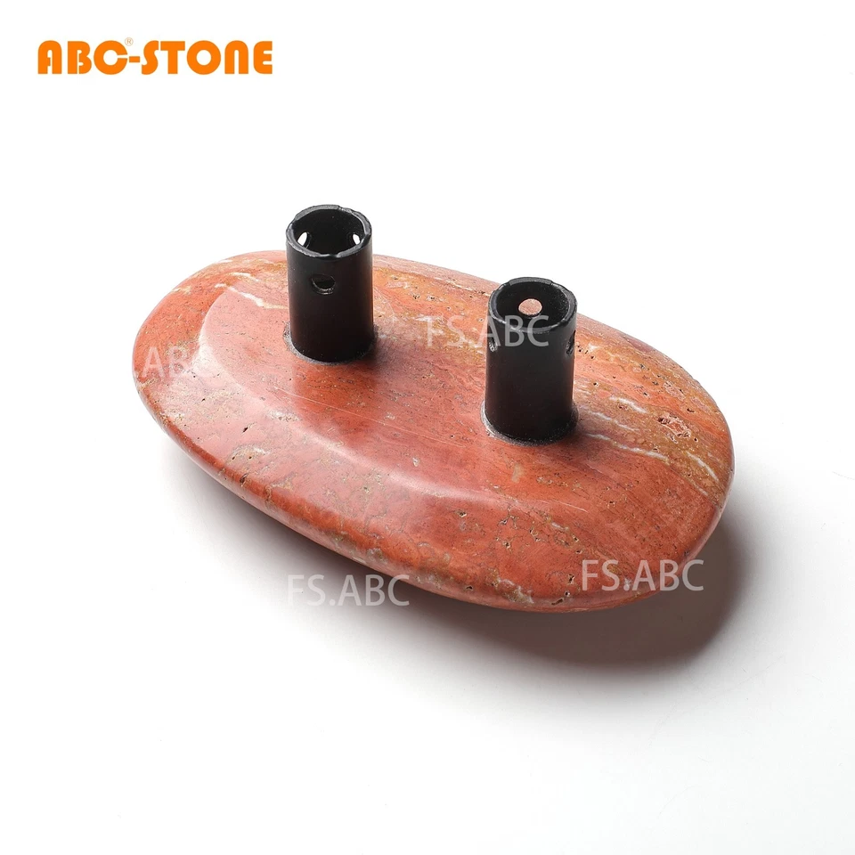 2件装天然红色石灰石门把手装饰复古门把手 — 第 2/4 张图片