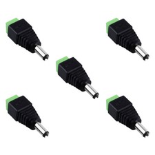 5pcs CCTV Male DC Power Adapter Plug to Terminal Block Coax Cables Cameras DVRs