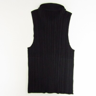 Pleats Please Sleeveless Cut And Sew Zip Pp04-Je384 Issey Miyake