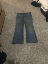 Vintage 70s Wrangler Talon Bell Bottom Bootcut Flare Denim Jeans Men's 33x33.5