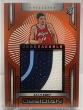 2024-25 Panini Obsidian Basketball ZACH EDEYY Unbreakable Materials Orange 41/99