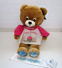 Build A Bear Happy Birthday Brown Bear Plush w Sash 16  Stuffed Animal -NWT-2024