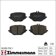 Zimmermann 26390.170.1 Bremsbelagsatz für MERCEDES BENZ S KLASSE E GLC W223