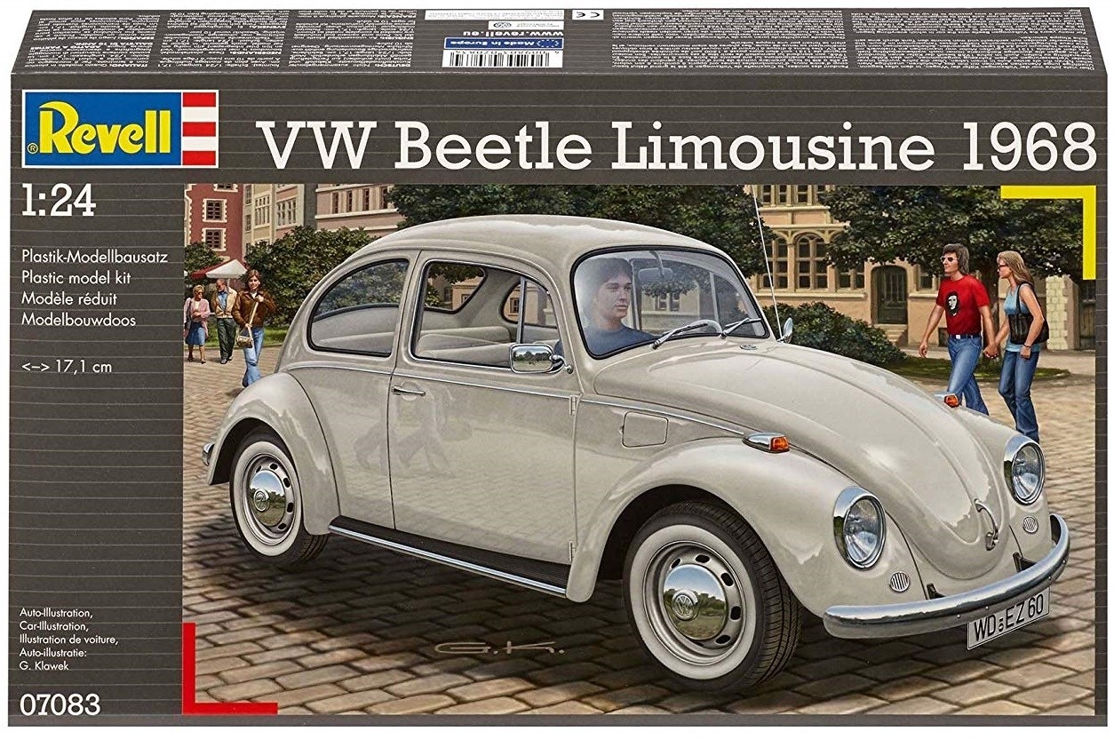 Maquette Volkswagen Beetle 1500 Limousine 1968 Revell avec détails de moteur moulés de haute précision