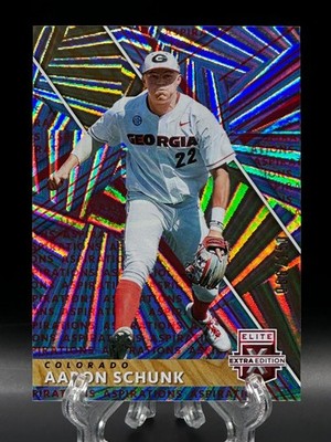 Aaron Schunk 2019 Elite Extra Edition Red Aspirations /150 Rockies #62