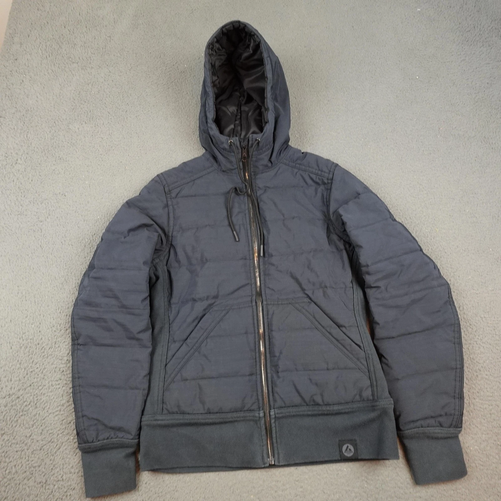 American Giant Jacket Womens Small Gray Insulated Puffer Full Zip Made in USA