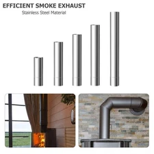 CUSTOMIZABLE LENGTH CHIMNEY FLUE PIPE FOR STOVES IN STAINLESS STEEL SILVER