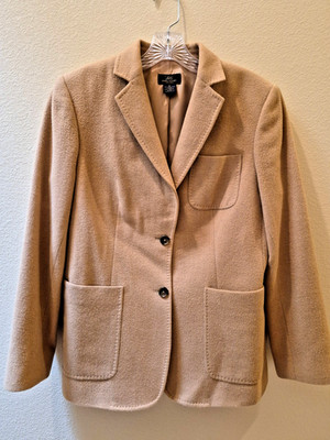 Brooks Brothers Camel Hair Blazer Tan Women's 10 Luxury Classic Old Money Lined
