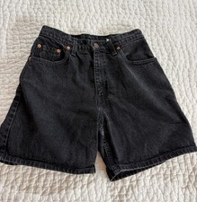 Vintage 90 s LEVI S 550 Black Relaxed Fit Denim Jean Shorts Sz 9 Made In USA