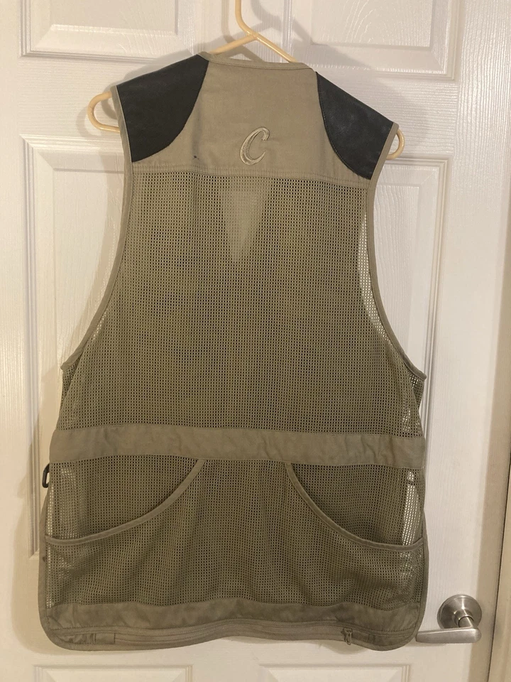 Cabelas Men's Hunting Fishing Vest Leather Mesh Full Zip Sz L - Image 3 of 4