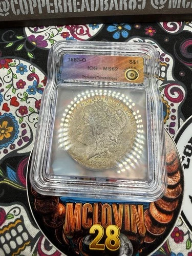 1883 O Morgan Silver Dollar MS62 ICG Treasury Toner Hoard (BREAK MINT)