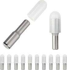 whitesnow 5mm 1/4 Inch Stainless Steel Metal Shelf Pegs 12 pack 