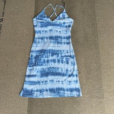 Y2K vintage ombre mini dress summer tie dye stretchy above knee racerback ruched