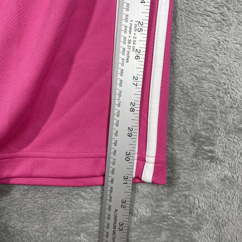 Adidas Capri Pants Womens Medium Pink Climalite 3 Stripe Cropped Athletic Track - Image 3 of 4