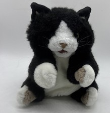 Folkmanis Tuxedo Kitten Kitty Cat Plush Hand Puppet 9" Stuffed Toy Black White