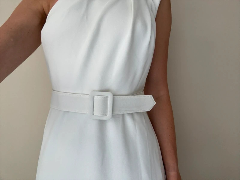 RRP £730 One-Shoulder Column Crepe Gown - Badgley Mischka image 6