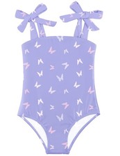 Toddler Girl Swimsuit One-Piece Purple Butterfly UPF 50 Size 4-5 Summer