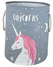 Kids Laundry Basket Girls Room Decor,Large Storage Box Canvas Baby Unicorn