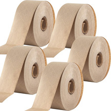 Ultra Durable Water-Activated Tape for Secure Packing 5Pk. 2.75In, 450Ft Brown K