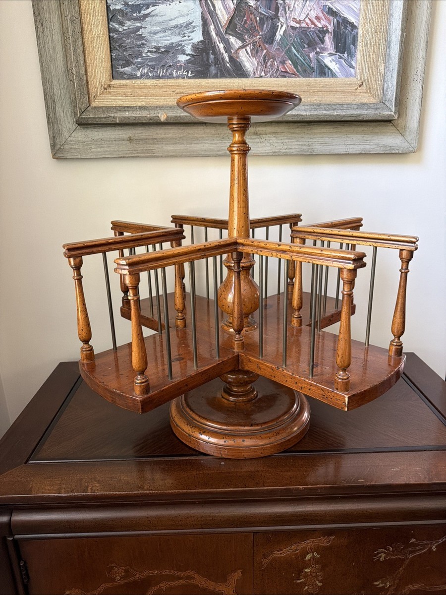 VIntage Victorian Edwardian Style Rotating TabletopBookshelf