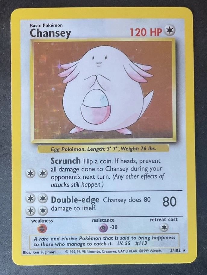 Pokémon 1999 Chansey 003/102 Base Set Holo