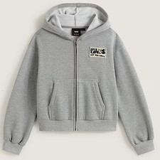 Brand New Kids Vans Van-Archy Label Zip Hoodie Cement Heather Size M 10-12 