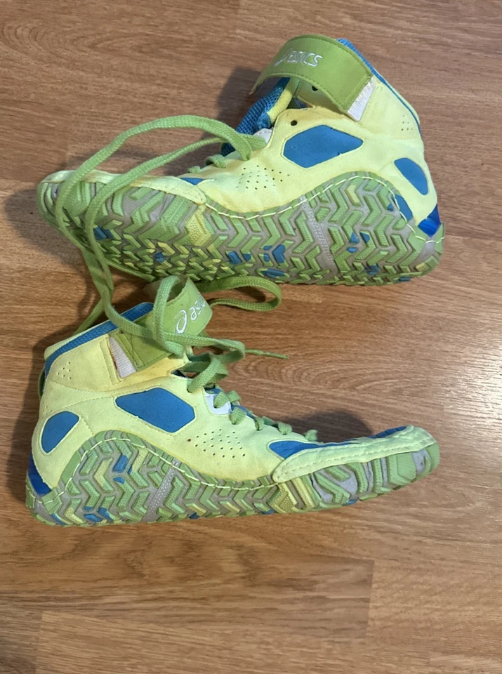 ASICS Aggressor 2 Hombre Lucha Libre Talla 8.5 J402Y (2014) Verde Neón Foto 2 de 4