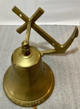 Vintage Solid Brass Nautical Anchor Bell S.S. Goldstein Ship Wall Mount 3lb 3oz