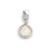 "Dur AnhäNger Bead Charm F161 „Muschel\" Silber Strandsand Ø 10 Mm"