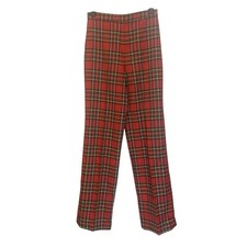 Red Tartan Plaid Pants Vintage Women s 26x30 High Waist Straight Preppy