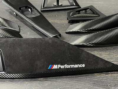 BMW F30 F31 F32 F36 F80 F82 ALCANTARA CARBON VINYL interior trim set kit LHD