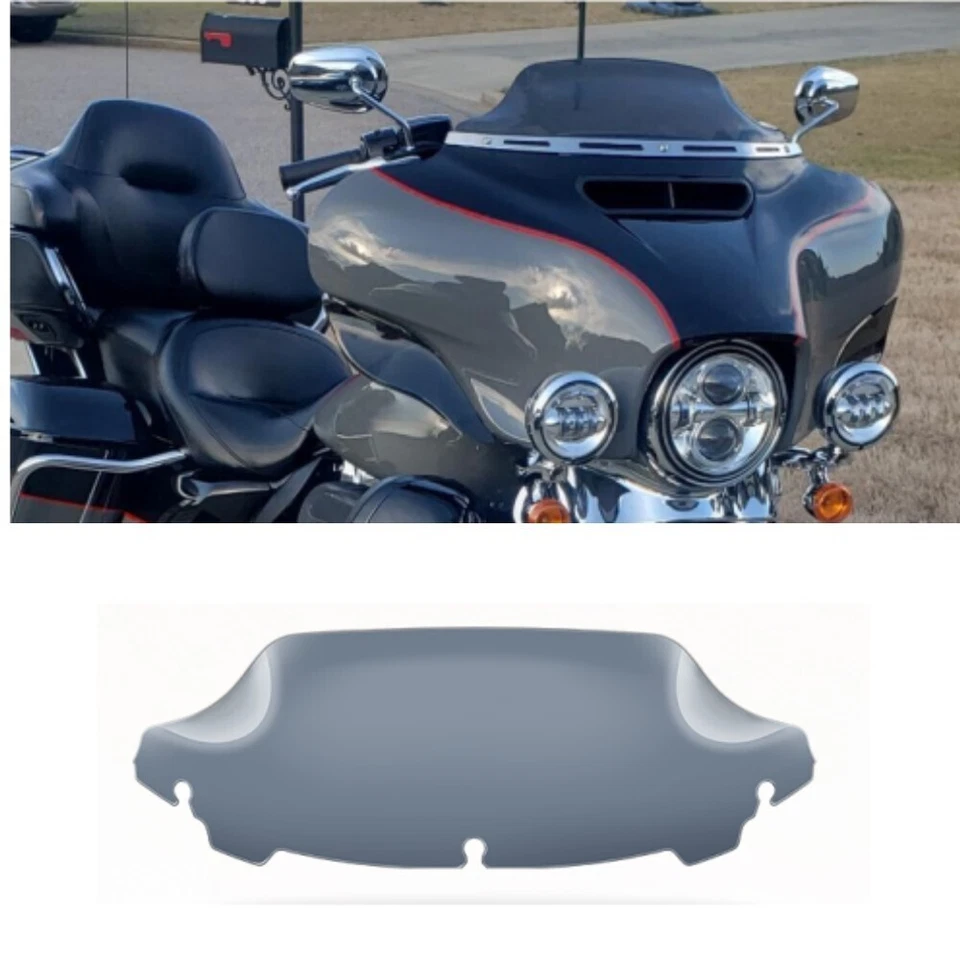 Parabrisas de onda de humo de 7" para Harley Touring Tri Glide Ultra Limited 2014-2024 Foto 2 de 4
