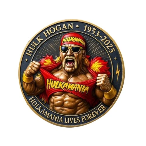 Monedas conmemorativas Hulk Hogan 1953-2025 Hulkamania Lives Forever moneda EE. UU. - Imagen 1 de 6