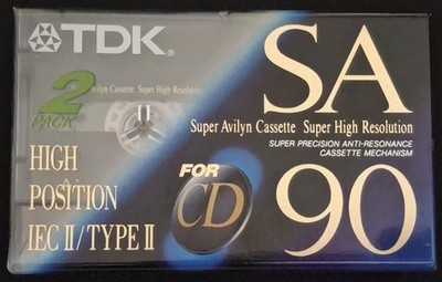 2x TDK SA 90 - IEC II/ TYPE II High Position - MC Kassette Tape NEU & OVP Sealed