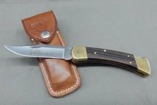 Buck USA 110 WORK-MAN Pocket Knife Lockback Folding with Leather Sheath