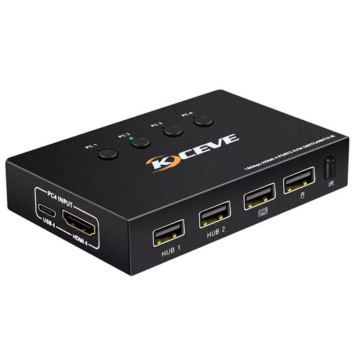 HDMI 4 Ports KVM Switch 4K@60Hz 4 In 1 Out USB Switch for 4 Computers Share US - Picture 15 of 17