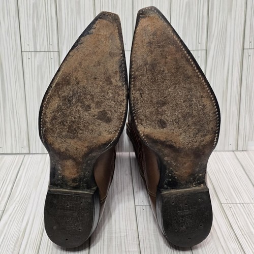 Vintage Black Label Tony Lama Cowboy Boots Mens Size Not Marked 10B J Toe Point - Picture 10 of 24