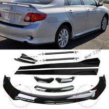 For Toyota Corolla Front Bumper Lip Spoiler Splitter Body Kit+Side Skirt V