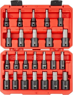 High-Visibility 24-Piece Hex Impact Bit Socket Set with Durable Storage Case