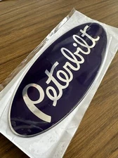 Purple/Silver OEM replacement Peterbilt decal emblem genuine size & fit stick