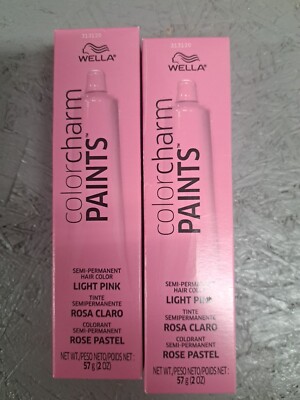 WELLA COLOR CHARM PAINTS TUBE LIGHT PINK - Semi Permanent Hair Dye (Lot Of 2)