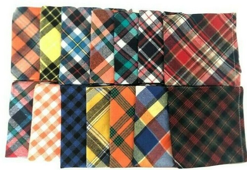 Dog Neckerchief Bandanna Neck Scarf Tartan Check Cotton Fur Baby UK Seller - Picture 2 of 21