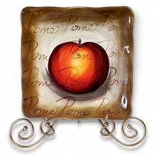 Retired Fruition by Tabletops Unlimited Square Salad Plate Apple Scalloped 8.75"