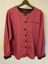 Gudrun Sjoden 100% Linen Mandarin Kimono Style Knot Button Jacket Size Large