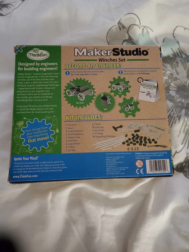 Think Fun: Maker Studio Winches Set- Popcorn Tow Truck, Jeep, Crane NEW - Image 2 of 2
