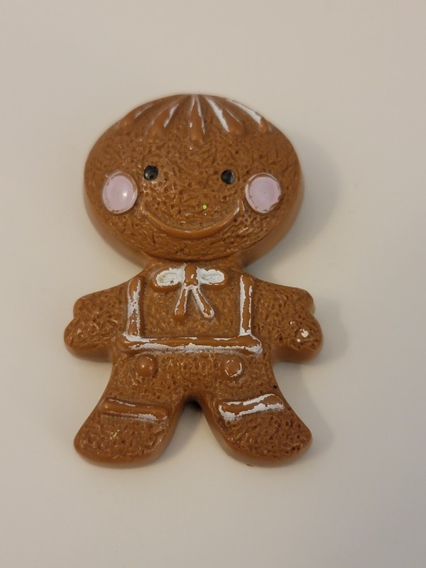Vintage 1972 Avon Gingerbread Man Fragrance Glace Pin Brooch 70s Christmas 