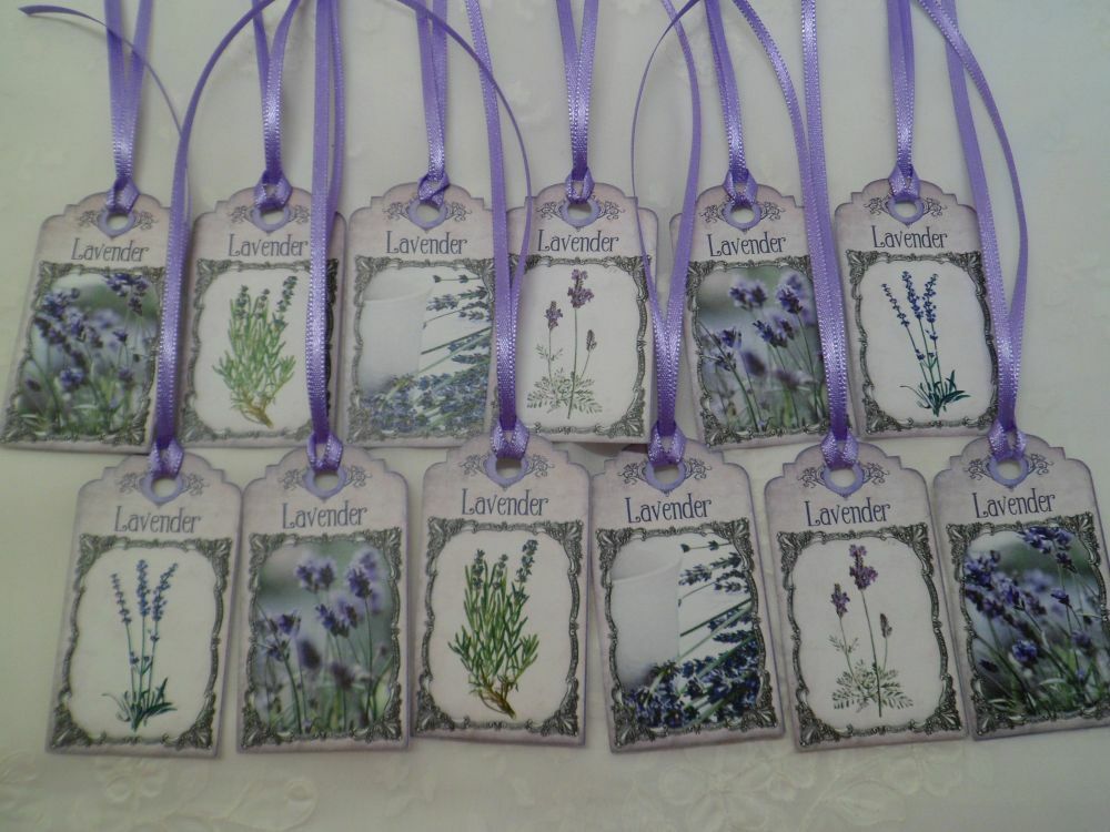 12 Anhänger-Geschenkanhänger-Tags-Vintage-Nostalgie-Lavendel-20026